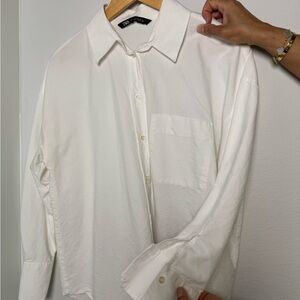 Zara linen White Shirt